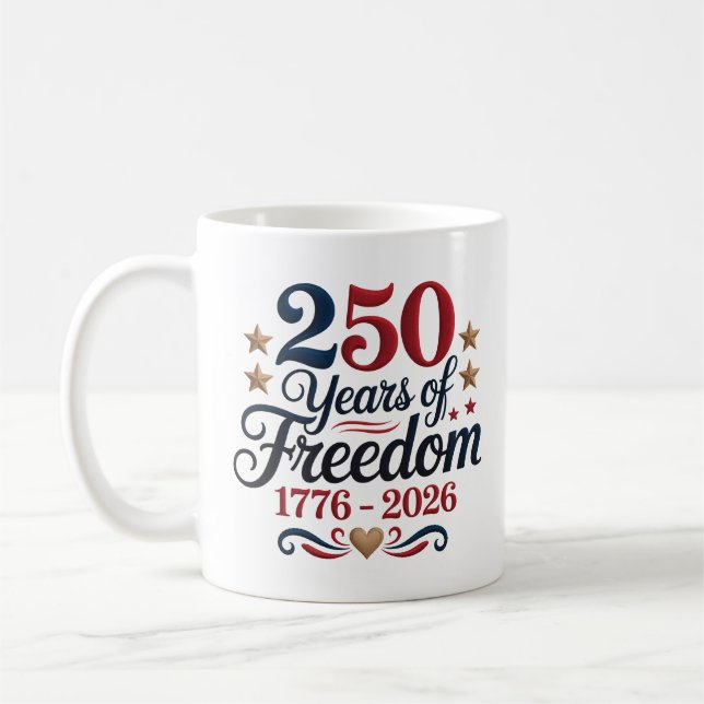 America's 250th Anniversary Commemorative Kaffeetasse (Links)