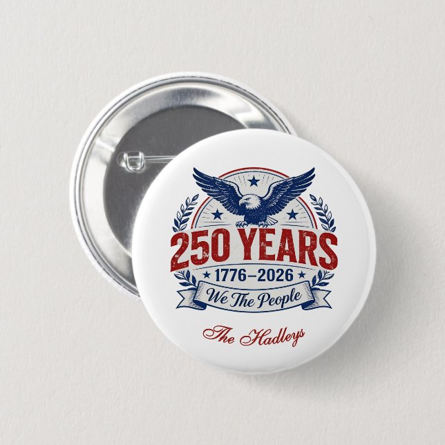 America's 250th Anniversary Name Button (Vorne & Hinten)