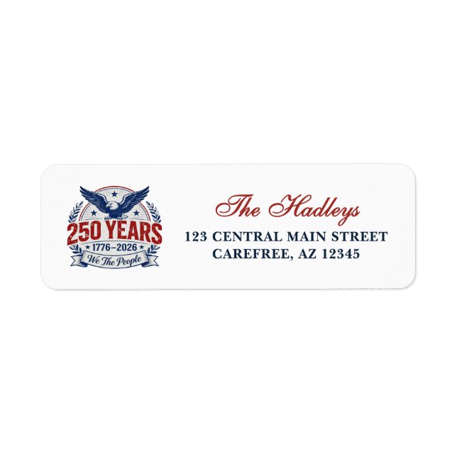 America's 250th Anniversary Return Address Label (Vorne)