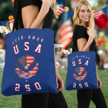 America's 250th Anniversary USA 250 1776 2026<br><div class="desc">Designed with pride and patriotic glory this USA 250 tote bag with 1776 - 2026 dates,  the US flag and American eagle. Show your pride and glory this 4th of July 2026.</div>