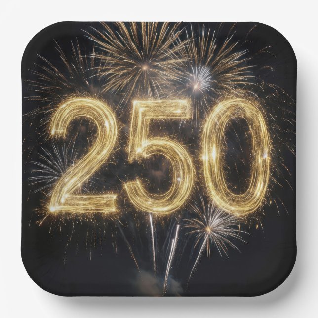 America's 250th Birthday Fireworks Pappteller (Vorderseite)