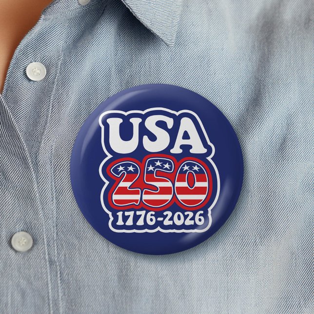 America's 250th Birthday - Groovy USA 250 Button (Celebrate America's 250th Birthday with a Collectible Button for the 2026 Festivities)