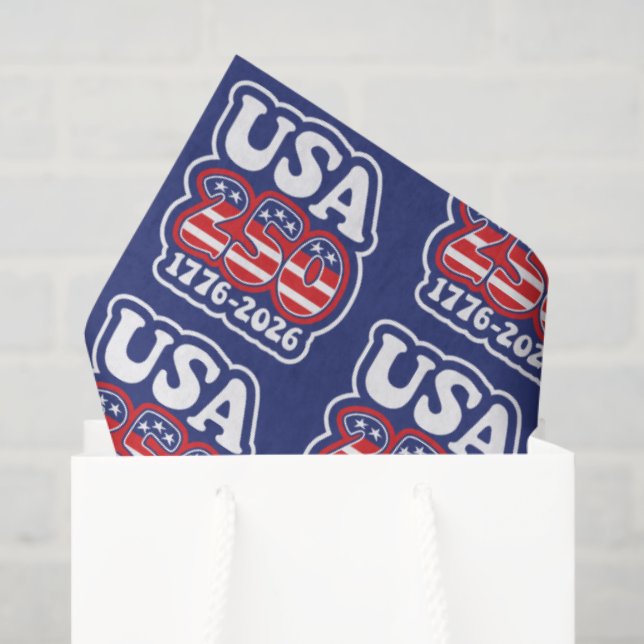 America's 250th Birthday - Groovy USA 250 Seidenpapier (Geschenktüte)