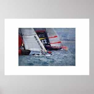 America's Cup Sailing, Segelboot, Segelboot Poster
