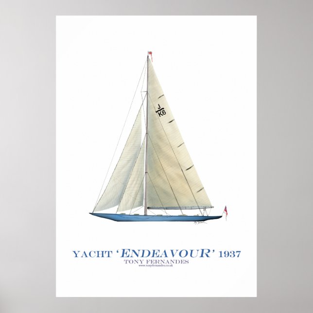 americas cup yacht 'endeavor', tony fernandes poster (Vorne)