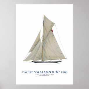 americas cup yacht 'Kleeblatt', tony fernandes Poster