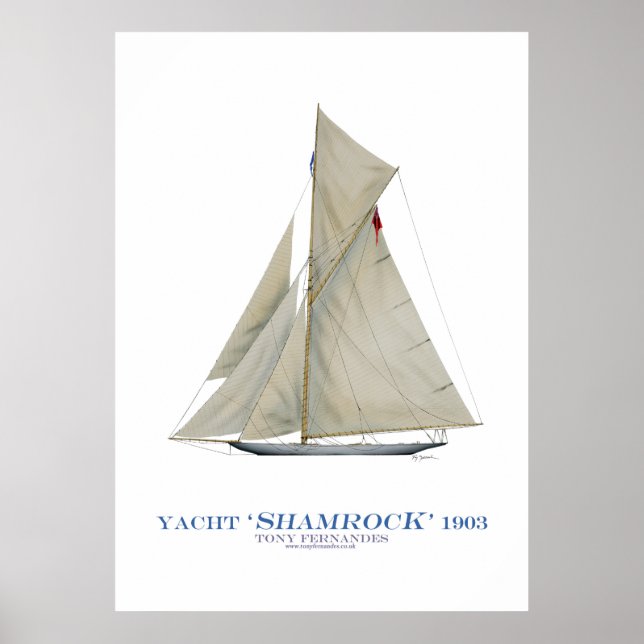americas cup yacht 'Kleeblatt', tony fernandes Poster (Vorne)