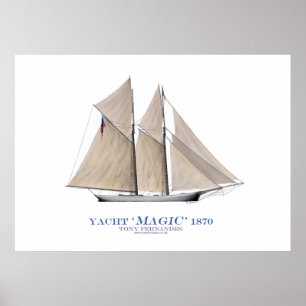 americas cup yacht 'magic' 1870, tony fernandes poster