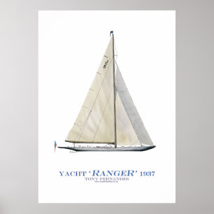 americas cup yacht 'ranger', tony fernandes poster