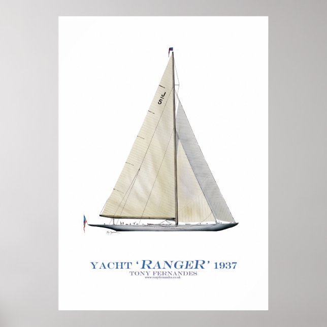 americas cup yacht 'ranger', tony fernandes poster (Vorne)