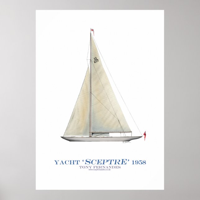 americas cup yacht 'scepter', tony fernandes poster (Vorne)