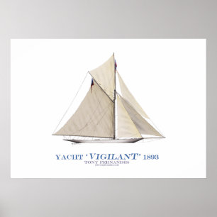 americas cup yacht 'vigilant', tony fernandes poster