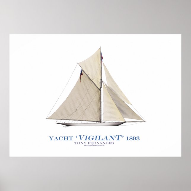 americas cup yacht 'vigilant', tony fernandes poster (Vorne)