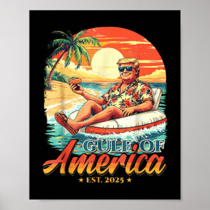 Americas Gulf Trump 2024 Retro Beach USA Poster