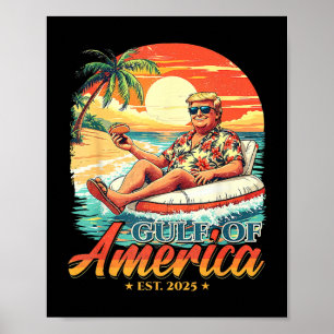 Americas Gulf Trump 2024 Retro Beach USA Poster