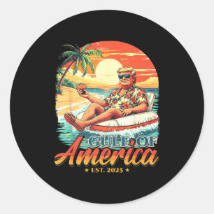 Americas Gulf Trump 2024 Retro Beach USA Runder Aufkleber