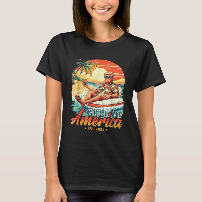 Americas Gulf Trump 2024 Retro Beach USA T-Shirt (Vorderseite)