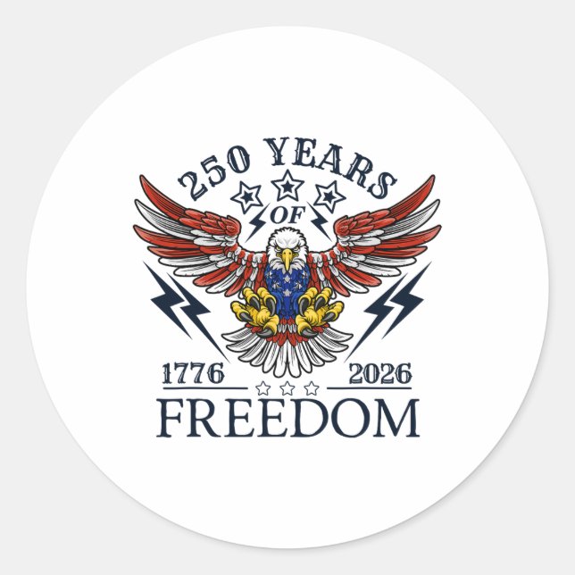 Americas Semi Quincentennial 250th Anniversary Com Runder Aufkleber (Vorderseite)