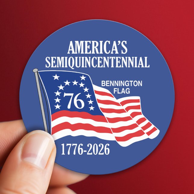 America's Semiquincentennial 1776-2026 USA 250 Runder Aufkleber (America's Semiquincentennial - 250 Celebration 1776-2026)