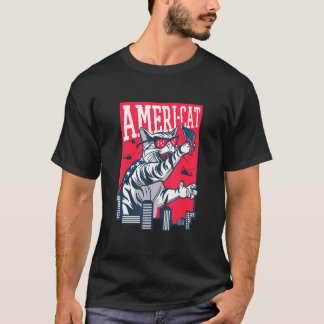 Americat Patriotische amerikanische Katze Stolz 4. T-Shirt