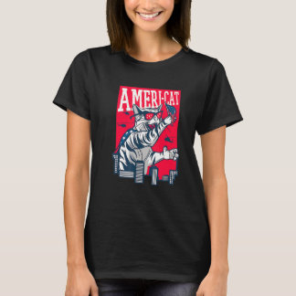 Americat Patriotische amerikanische Katze Stolz 4. T-Shirt