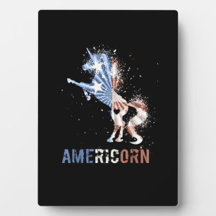 Americorn American Flag T-Shirt Patriotisches Einh Fotoplatte