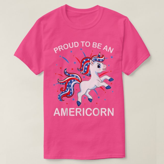 Americorn Unicorn 4. Juli Shirt Girls Americor (Design vorne)