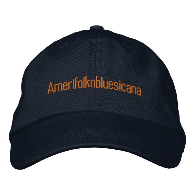 Amerifolknbluesicana Bestickte Kappe (Vorderseite)