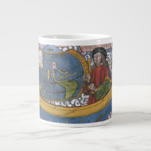 Amerigo Vespucci Entdecker auf einer Karte der Ame Jumbo-Tasse