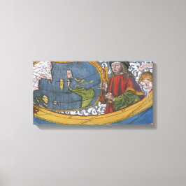 Amerigo Vespucci Explorer auf einer Karte von Amer Leinwanddruck