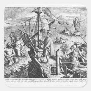 Amerigo Vespucci Quadratischer Aufkleber