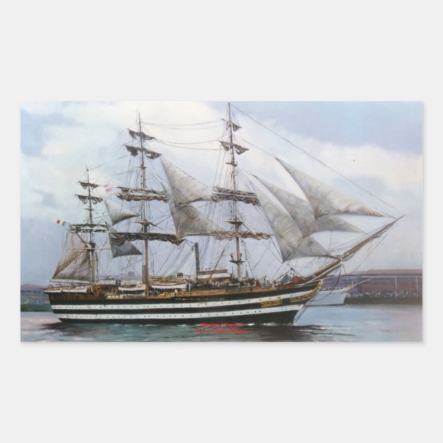 Amerigo Vespucci Rechteckiger Aufkleber (Vorderseite)