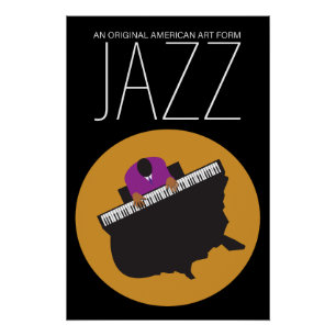 AmeriJazz Black Glossy Poster (18,67" x 28")
