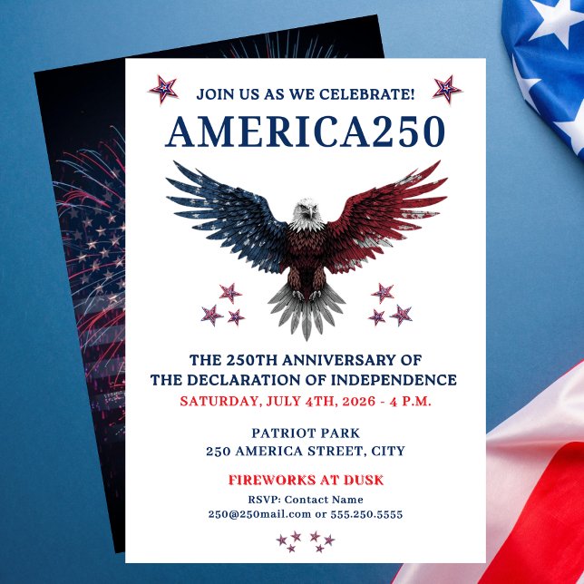 AMERIKA250 PARTY 4. JULI EINLADUNG (AMERICA250 PARTY JULY 4TH INVITATION)