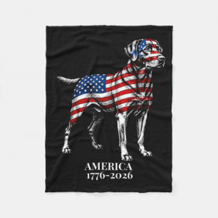Amerika 1776-2026 Patriotischer Labrador Retriever Fleecedecke