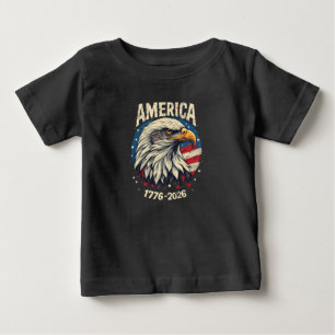 Amerika 1776 2026 Weißkopfseeadler Patriotische US Baby T-shirt