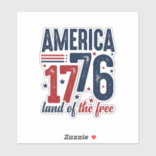 Amerika 1776 Land der Freien Vintage Patriotisches Aufkleber