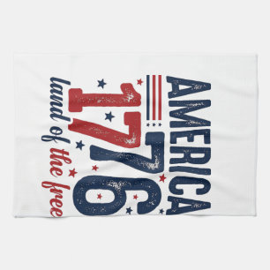 Amerika 1776 Land der Freien Vintage Patriotisches Geschirrtuch