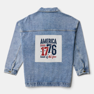 Amerika 1776 Land der Freien Vintage Patriotisches Jeansjacke