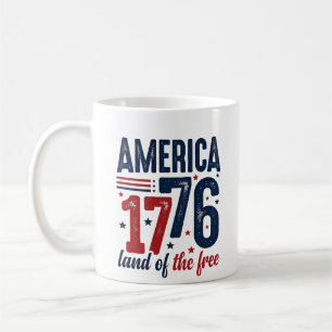 Amerika 1776 Land der Freien Vintage Patriotisches Kaffeetasse