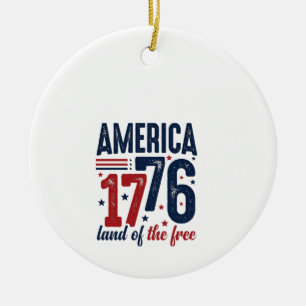 Amerika 1776 Land der Freien Vintage Patriotisches Keramik Ornament