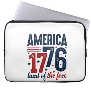 Amerika 1776 Land der Freien Vintage Patriotisches Laptopschutzhülle
