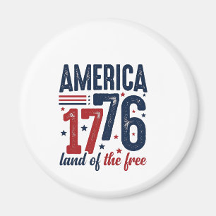 Amerika 1776 Land der Freien Vintage Patriotisches Magnet