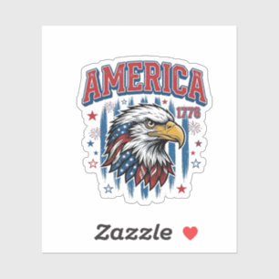 Amerika 1776 Vintage Adler Patriotisches Shirt Des Aufkleber