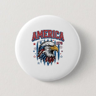 Amerika 1776 Vintage Adler Patriotisches Shirt Des Button