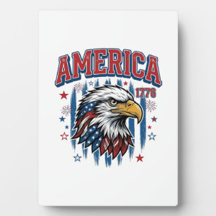 Amerika 1776 Vintage Adler Patriotisches Shirt Des Fotoplatte