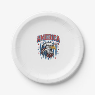 Amerika 1776 Vintage Adler Patriotisches Shirt Des Pappteller