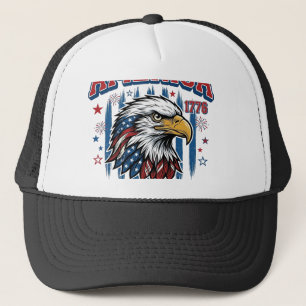 Amerika 1776 Vintage Adler Patriotisches Shirt Des Truckerkappe