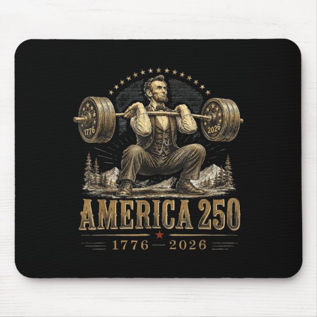 Amerika 250 1776 2026 16. Präsident Fitnessstudio Mousepad (Vorne)