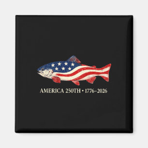 Amerika 250. 1776 2026 Angeln patriotisch Forelle Magnet